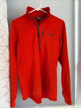 Outdoor Research Bright Orange Men's Half-Zip Performance Top